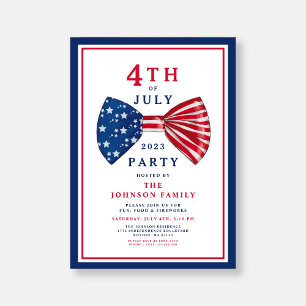 Elegant Red White Blue 4th Of July Invitation