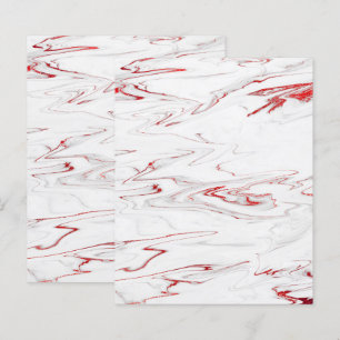 Elegant Red White Faux Marble Scrapbook Paper
