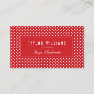 Elegant, Red & White Polka Dots Business Card