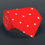 Elegant red white stars pattern men  tie<br><div class="desc">Elegant red white stars pattern men neck tie. A gift idea for husband or boyfriend. Modern design neck tie for young business man.</div>