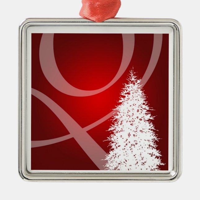 Elegant Red White Xmas Tree Decoration (Front)