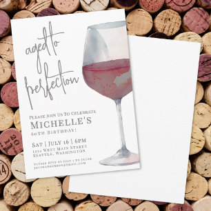 Elegant Red Wine 60th Birthday Party Invitation