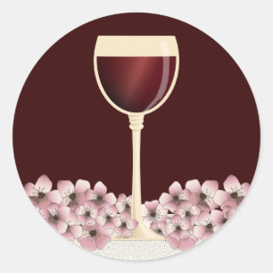 Elegant Red Wine & Blossom Envelope Seal