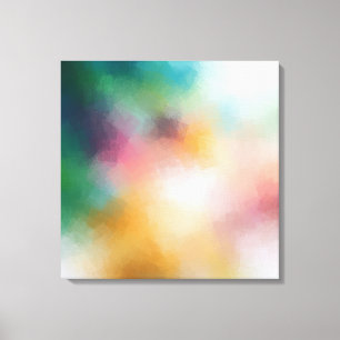 Elegant Red Yellow Blue Purple Green Pink Modern Canvas Print