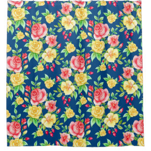 Elegant Red Yellow Rose Floral Pattern