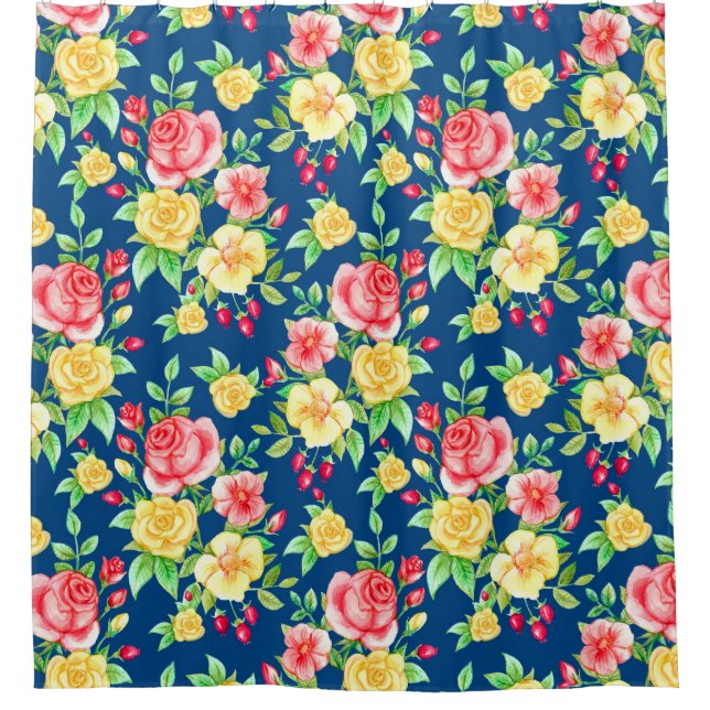 Elegant Red Yellow Rose Floral Pattern (Front)