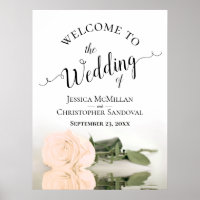 Elegant Reflecting Peach Rose Chic Wedding Welcome