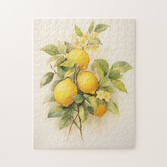 Elegant Refreshing Lemons Jigsaw Puzzle (Vertical)