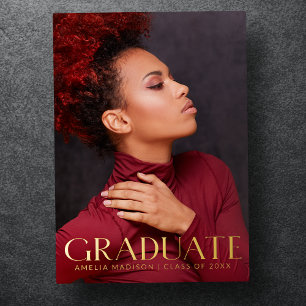 Elegant Regal Classy Grad Photo Announcement Card
