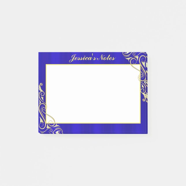 Elegant Regal Golden Flourish Typography Post-it Notes (Front)