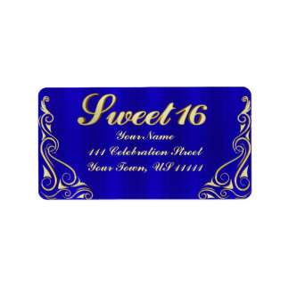 Elegant Regal Golden Sweet 16 Address Label