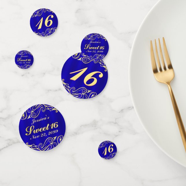 Elegant Regal Golden Typography Sweet 16 Confetti (Group)