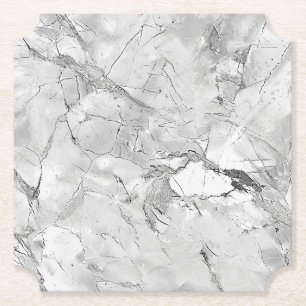 Elegant Regal Stone Vein Marble Texture Custom Tic Paper Coaster