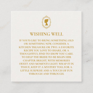 Elegant Regency Era Blue and Gold Bridal Shower Enclosure Card