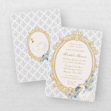 Elegant Regency Era Blue and Gold Bridal Shower