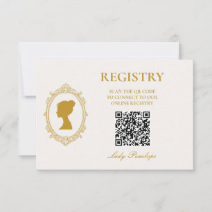 Elegant Regency Era Blue and Gold Bridal Shower Thank You Card