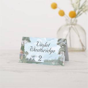 Elegant Regency Era Garden Wedding Table Number Place Card