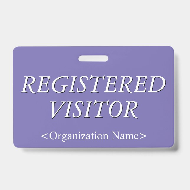 Elegant "REGISTERED VISITOR" Badge (Front)