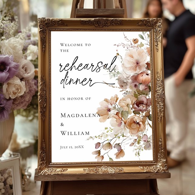 Elegant Rehearsal Dinner floral welcome Poster (Creator Uploaded)