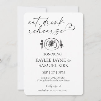Elegant Rehearsal Dinner Invitation