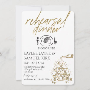 Elegant Rehearsal Dinner Invitation