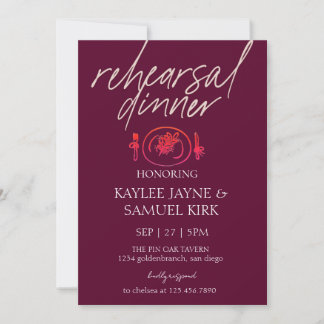 Elegant Rehearsal Dinner Invitation