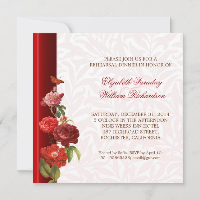 elegant rehearsal dinner invitations (Front)