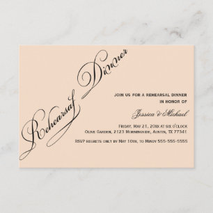 Elegant Rehearsal Dinner Linen Colour Invitation