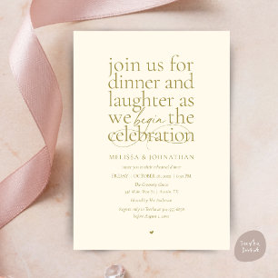 Elegant Rehearsal Dinner Love & Laughter Minimal Invitation