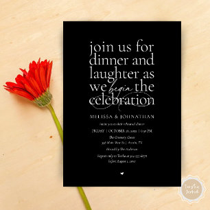 Elegant Rehearsal Dinner Love & Laughter Minimal Invitation