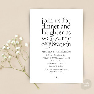 Elegant Rehearsal Dinner Love & Laughter Minimal Invitation