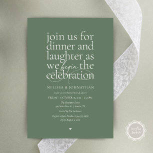 Elegant Rehearsal Dinner Love & Laughter Minimal Invitation