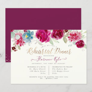 Elegant Rehearsal Dinner Mint Berries Invitation