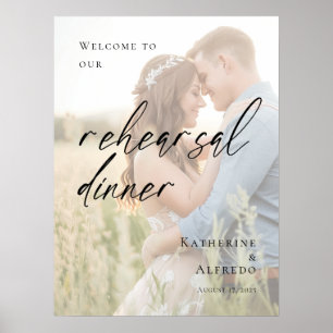 Elegant Rehearsal Dinner photo welcome Poster