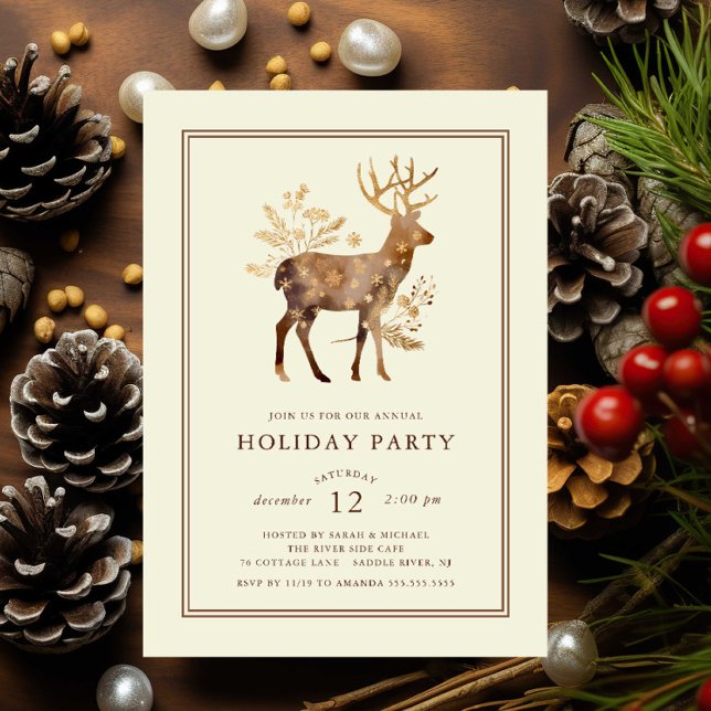 Elégant Reindeer Fête Invitation (Créateur téléchargé)