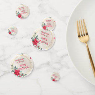 Elegant Reindeer Floral Christmas Holiday Party Confetti