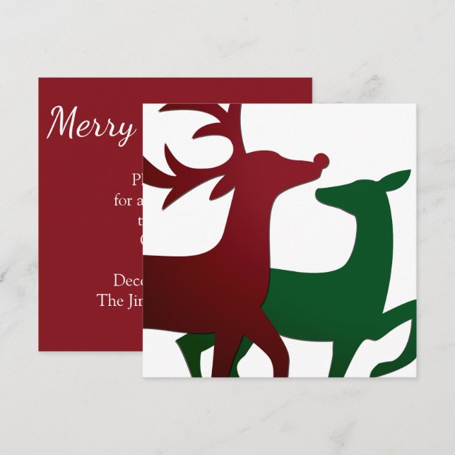 Elegant reindeer invitation (Front/Back)