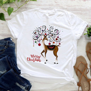 Elegant Reindeer Ornaments Christmas Holiday T-Shirt
