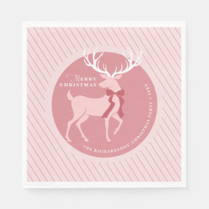 Elegant Reindeer Personalized Christmas Party Napkin