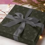 Elegant Reindeer Pine Green Monotone Christmas Wrapping Paper<br><div class="desc">Classically elegant Christmas holiday gift wrap featuring a monotone reindeer silhouette pattern. Perfect decorative gift wrapping paper for all your holiday gifting.</div>