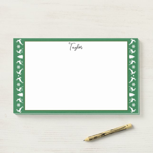 Elegant Reindeers Snowflakes Fir Trees Post-it Notes (On Desk)