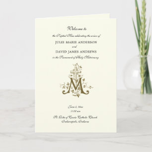 Elegant Religious Catholic Wedding Mass Program