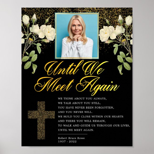 Elegant Religious Photo Funeral Poem Sign (Front)