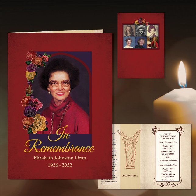 Elegant Remembrance Death Photo Invitation (Creator Uploaded)