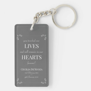Elegant Remembrance Memorial Grey Custom Photo Keychain