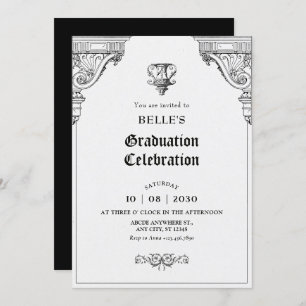 Elegant Renaissance architecture graduation  Invitation