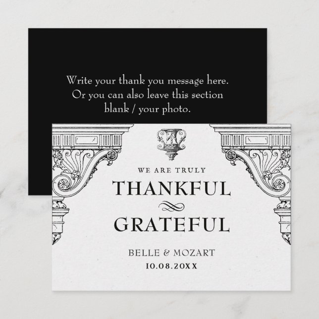 Elegant Renaissance architecture  Thank You Card (Front/Back)