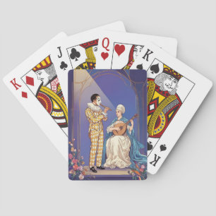 Elegant Renaissance Birthday Card – Musical Harleq