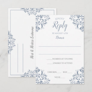 Elegant Reply Card - Nadine (Dusty Blue)