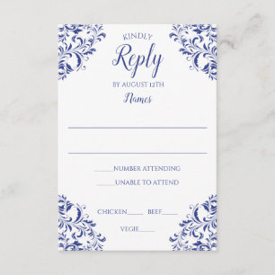 Elegant Reply Card - Nadine (Royal Blue)